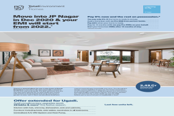 Pay 5% now and the rest on possession at Total Environment Learning to Fly in Bangalore